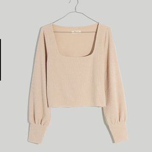Madewell Ribbed Square-Neck Crop Top (S)